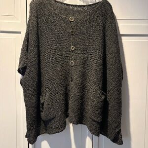 Women's Grey Button-Up Sweater
